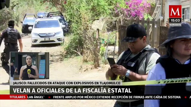 Velan a oficiales fallecidos en ataque con explosivos en Tlajomulco, Jalisco