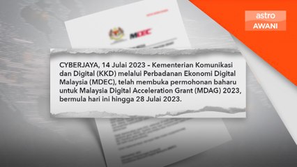 Permohonan geran MDAG 2023 kini sudah dibuka