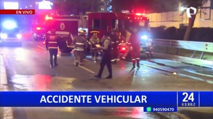 San Borja: automóvil termina volcando tras impacto en berma de la Av. Javier Prado