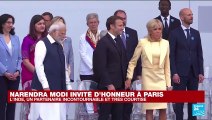 Défilé du 14-Juillet : Emmanuel Macron salue le Premier ministre indien Narendra Modi