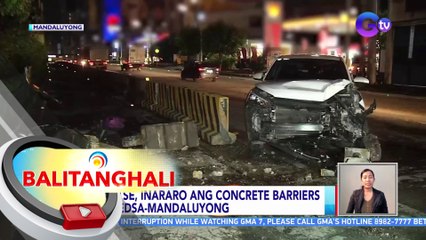Kotse, inararo ang concrete barriers sa EDSA-Mandaluyong | BT