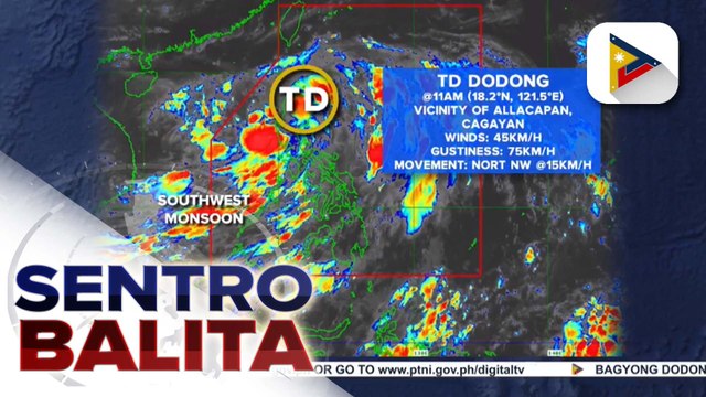 TD #DodongPH, napanatili ang lakas habang tinatawid ang hilagang Luzon