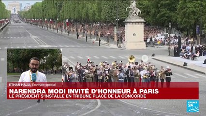 Célébrations du 14-Juillet à Paris : début du défilé militaire sous l'œil de milliers de Français et de touristes