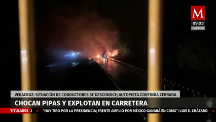 Chocan dos pipas que transportaban combustible en Veracruz