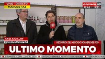 El gobernador bonaerense Axel Kicillof recorre el mercado de Marcos Paz