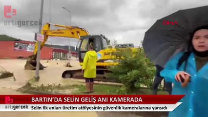 Bartın'da selin gelişi güvenlik kamerasında