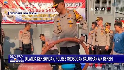 2 Bulan Alami Kekeringan, Polres Grobogan Salurkan Air Bersih untuk Warga