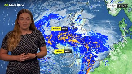 Met Office Afternoon Weather Forecast 14/07/2023 - Rain, showers, and strong winds