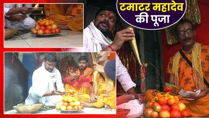 महंगाई के विरोध में नेता ने की 'टमाटर महादेव' की पूजा, सूचना मिलते ही पहुंची पुलिस, हुई नोकझोंक