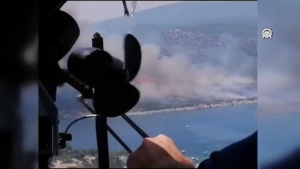 İzmir'de makilik alanda yangın çıktı