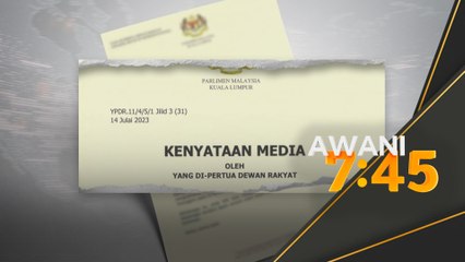 Dewan Rakyat maklum kekosongan kerusi Parlimen Kuala Terengganu