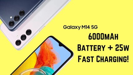 Samsung Galaxy M14 5G | 6000mAh Battery + 25w Fast Charging! | Gizbot Kannada