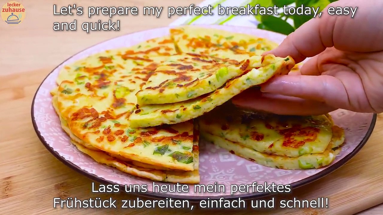 Fácil e rápido deliciosas panquecas de queijo para o café da manhã que você prepara todos os dias. wander