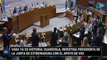 Vara ya es historia Guardiola, investida presidenta de la Junta de Extremadura con el apoyo de Vox