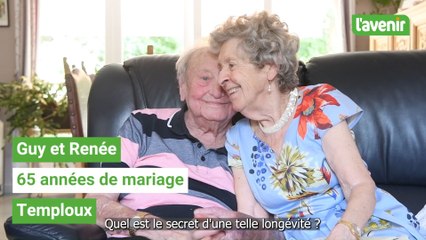 Guy et Renée Beaufay, 65 ans de mariage à Temploux