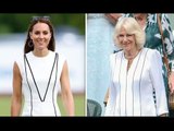 La regina Camilla indossa un abito simile a quello di Kate e i dettagli chiave la fanno risaltare