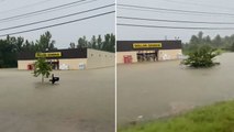 Convenience store submerged by deep water as heavy flooding hits Mississippi