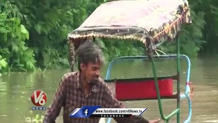 Rickshaw Puller Video Goes Viral | Delhi Floods | V6 News