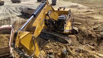 Caterpillar 6015B Excavator Loading Mercedes & MAN Trucks - Sotiriadis Mining Works