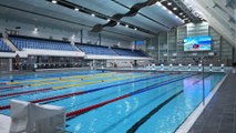 Manchester Aquatics Centre officially reopens to the public with ceremonial ribbon cutting by Manchester leaders and Paralympic swimmer