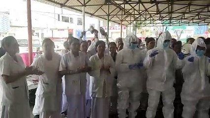 video story- नर्सिंग ऑफिसर ने ताली व थाली बजाकर किया विरोध प्रदर्शन
