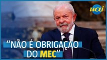 Lula comenta fim das escolas cívico-miliatares no MEC