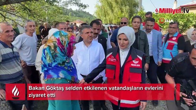Bakan Göktaş selden etkilenen vatandaşların evlerini ziyaret etti