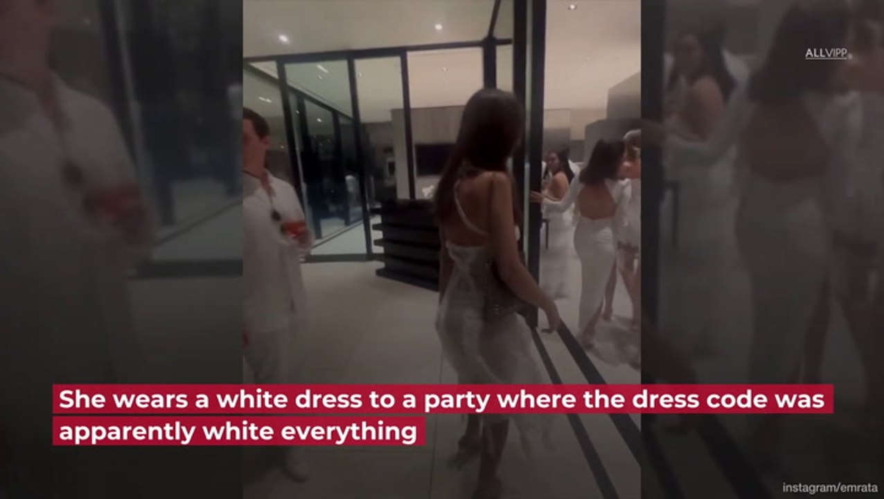 Emily Ratajkowski In Transparent Dress With Daring Neckline