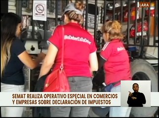 Lara | SEMAT realiza operativo especial en comercios sobre declaración de impuestos