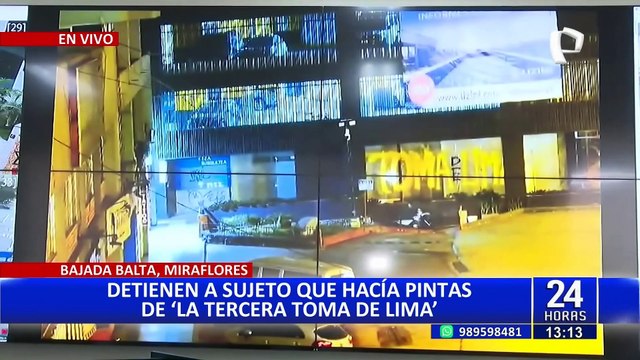 Miraflores: Detienen a sujeto por hacer pintas alusivas a la tercera toma de Lima