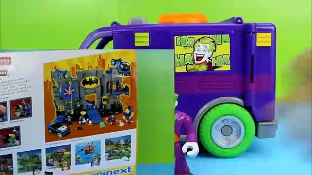 Imaginext Villain Van Fisher Price Joker & Penguin try take Batman & Robin Surprise Egg! Just4fun290