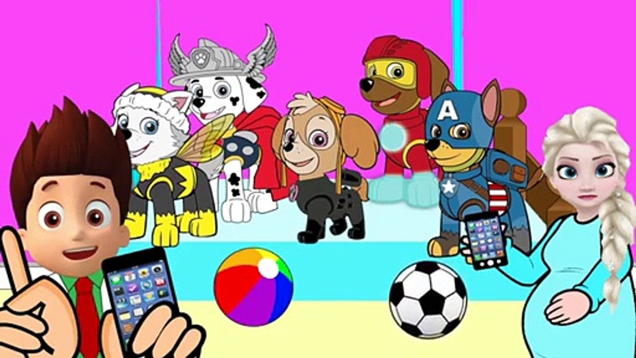 New Ryder Paw Patrol And Disneys Frozen Elsa Five Little Monkeys Jumping On The Bed   #An