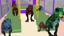 Wheels On The Bus Go Round And Round Children Nursery Rhymes Dinosaurs Cartoons