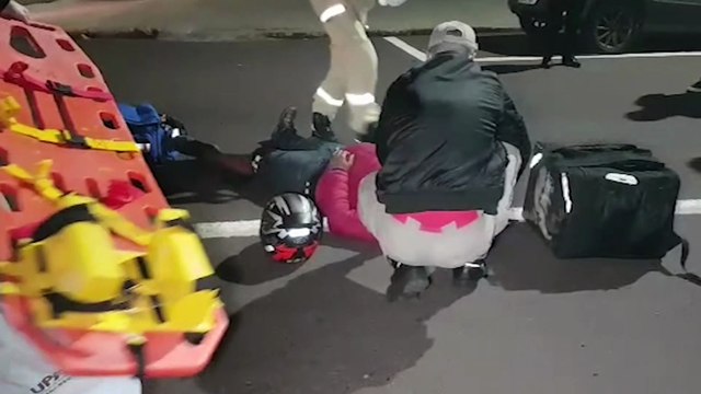Motociclista fica ferido em acidente na Rua Paraná