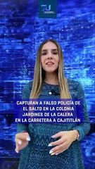 Detienen a un falso policía del municipio de El Salto, el sujeto portaba armas, ropa y una identificación con la que pretendía acreditarse como miembro de dicha corporación  #TuNotiReel