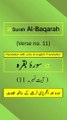 Surah Al-Baqarah Ayah/Verse/Ayat 11 Recitation (Arabic) with English and Urdu Translations