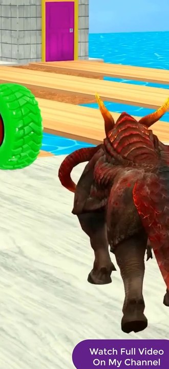 Cow Mammoth Elephant Tiger Gorilla Guess The Right Door  Shorts, game ,shorts  ,paint ,animals