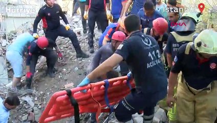 Bakırköy'de kontrollü yıkımı yapılan bina çöktü: 1 kişi göçük altında