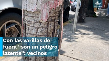 “No sabemos en qué momento se nos va a caer”, vecinos se sienten inseguros por postes dañados