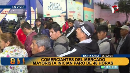 Télécharger la video: Santa Anita: comerciantes del Mercado Mayorista inician paro de 48 horas