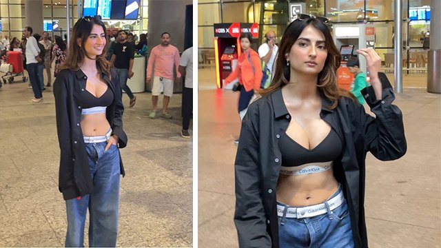 Palak Tiwari Oversized Black Shirt Open Button Airport Look Viral | Boldsky