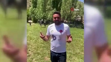 Milli futbolcu Çalhanoğlu memleketi Bayburt'ta at binip cirit oynadı