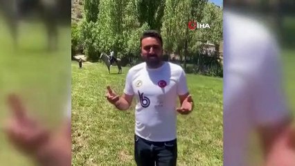 Milli futbolcu Çalhanoğlu memleketi Bayburt'ta at binip cirit oynadı