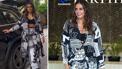 Huma Qureshi Black and White Printed Kaftan with Pants Look Price Reveal |Boldsky