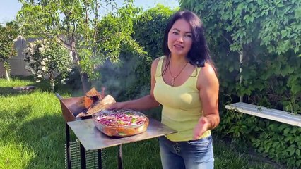 Сочный СТЕЙК из Баранины Приготовленный Нежными Женскими руками на ПРИРОДЕ