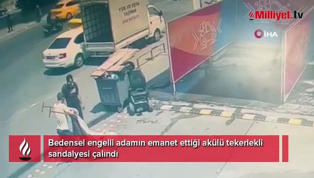 Engelli taklidi yaparak akülü tekerlekli sandalyeyi çaldı
