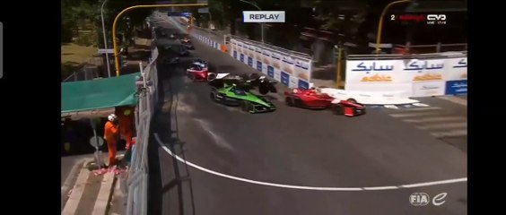 Formula E 2023 Rome Eprix Race 2 Evans Airborne Over Cassidy Crash