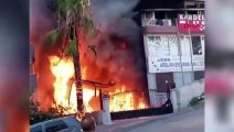 Un incendie s'est déclaré dans l'entrepôt de meubles au rez-de-chaussée de l'appartement à Manavgat