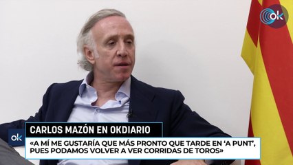 Carlos Mazón: «A mí me gustaría que más pronto que tarde en 'A Punt', pues podamos volver a ver corridas de toros»