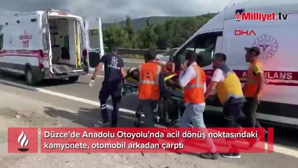 Otomobil acil dönüş noktasındaki kamyonete çarptı: 11 yaralı